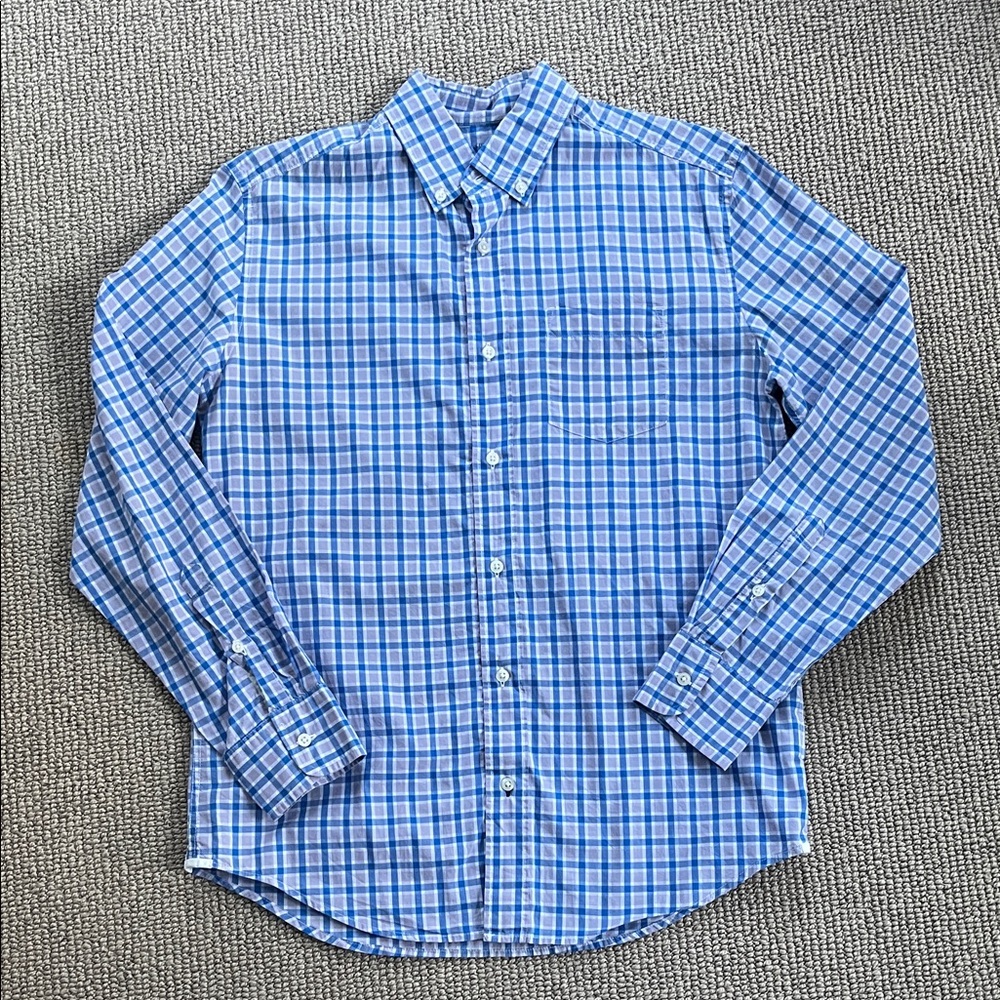 Blue Checkered Button Down Shirt